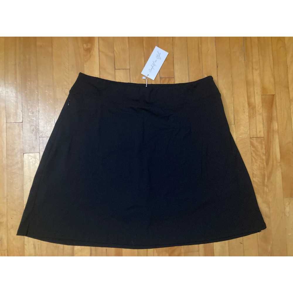 Vintatre Black Active Skort Side Zipper Pocket Size 3XL NWT